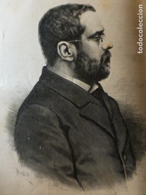 Arte: MIGUEL ANTONIO CARO PRESIDENTE EFECTIVO DE COLOMBIA GRABADO XILOGRAFICO XILOGRAFIA 1892