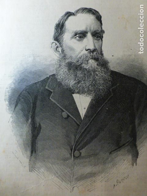 Kunst: RAFAEL NU&Ntilde;EZ PRESIDENTE TITULAR DE COLOMBIA GRABADO XILOGRAFICO XILOGRAFIA 1892