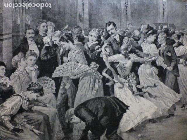Arte: LONDRES EL BAILE EN EL PALACIO DEL PUEBLO GRABADO XILOGRAFICO XILOGRAFIA 1892