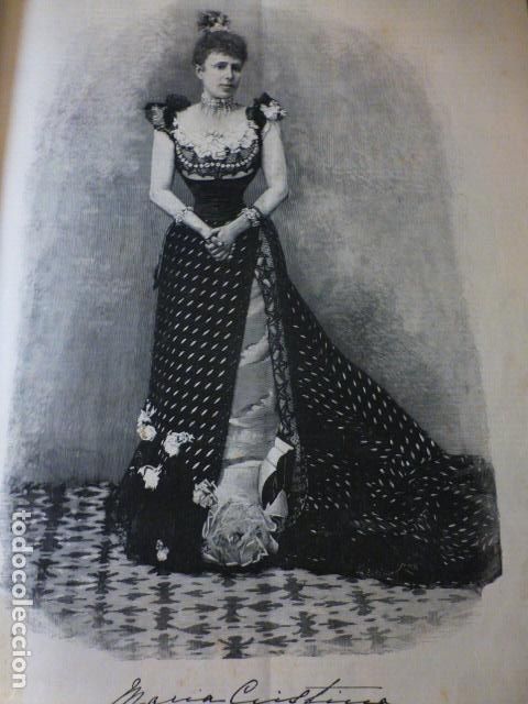 Arte: MARIA CRISTINA REINA REGENTE DE ESPA&Ntilde;A GRABADO XILOGRAFICO XILOGRAFIA 1892