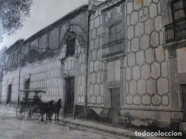 Arte: COYOACAN MEXICO CASA DEL ADELANTADO PEDRO DE ALVARADO GRABADO XILOGRAFICO XILOGRAFIA 1892