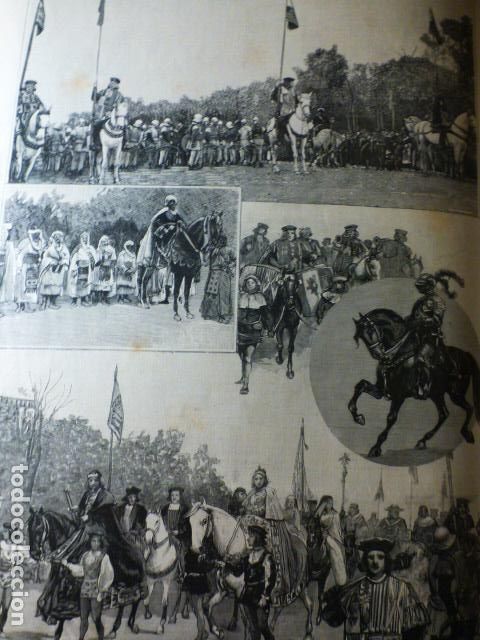 Kunst: MADRID CABALGATA HISTORICA GRABADO XILOGRAFICO XILOGRAFIA 1892