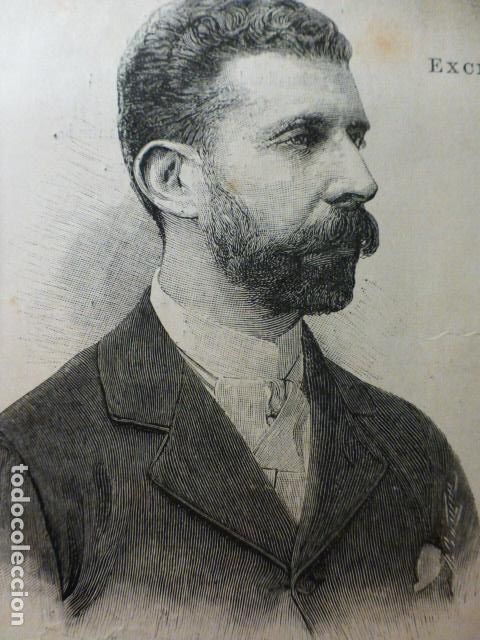 Kunst: RAFAEL TORRES CAMPOS SECRETARIO SOCIEDAD GEOGRAFICA GRABADO XILOGRAFICO XILOGRAFIA 1892