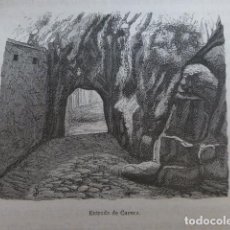 Arte: CUENCA ENTRADA ANTIGUA XILOGRAFIA 1870. Lote 360524830