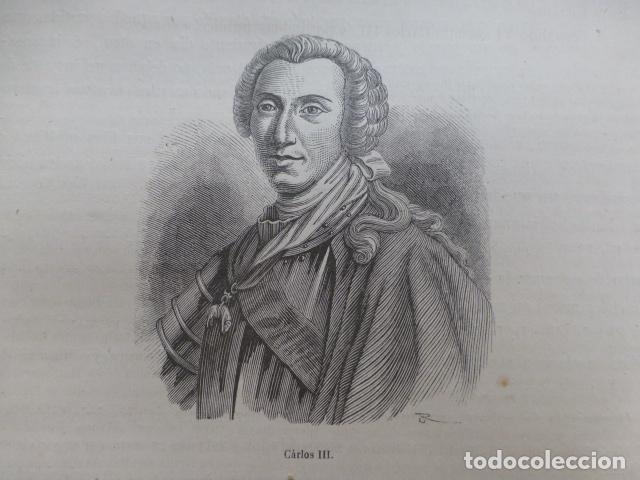 Art: REY CARLOS III ANTIGUA XILOGRAFIA 1870