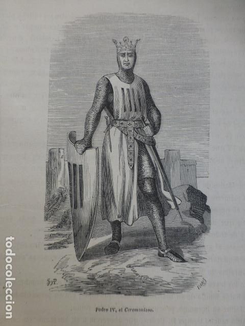 Arte: PEDRO IV EL CEREMONIOSO ANTIGUA XILOGRAFIA 1870