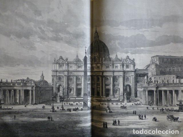 Arte: ROMA SAN PEDRO DEL VATICANO ANTIGUA XILOGRAFIA 1888