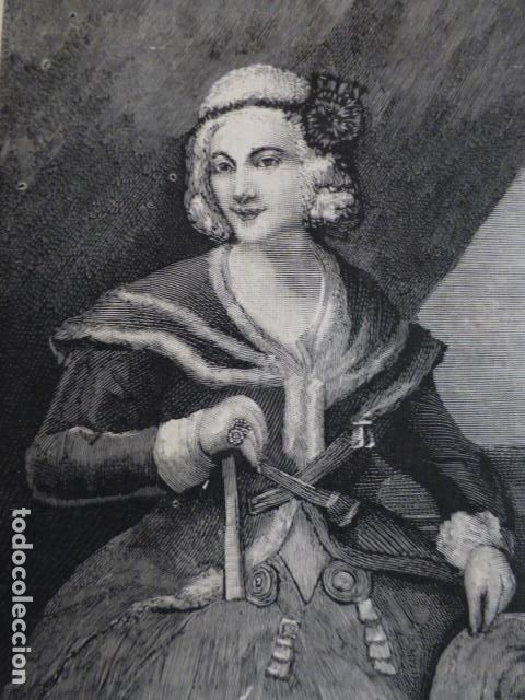 Arte: CONDESA DE ANA PECCI MADRE DEL PAPA LEON XIII ANTIGUA XILOGRAFIA 1888