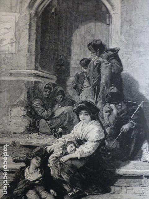 Arte: AGUARDADO MISA DEL ALBA TIPOS DE LA CAMPI&Ntilde;A ROMANA ANTIGUA XILOGRAFIA 1888