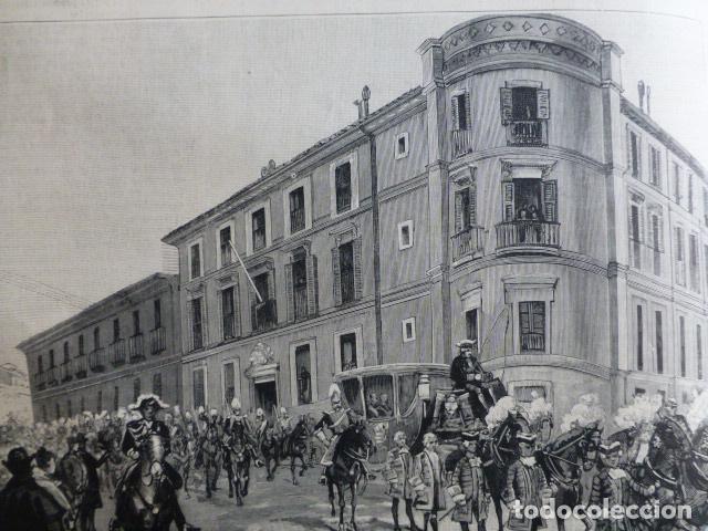 Arte: EMBAJADOR INGLATERRA DIRIGIENDOSE A PALACIO EN MADRID ANTIGUA XILOGRAFIA 1888