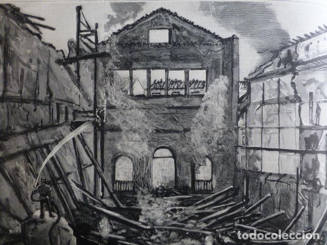 Kunst: MADRID RUIENAS DEL TEATRO VARIEDADES ANTIGUA XILOGRAFIA 1888