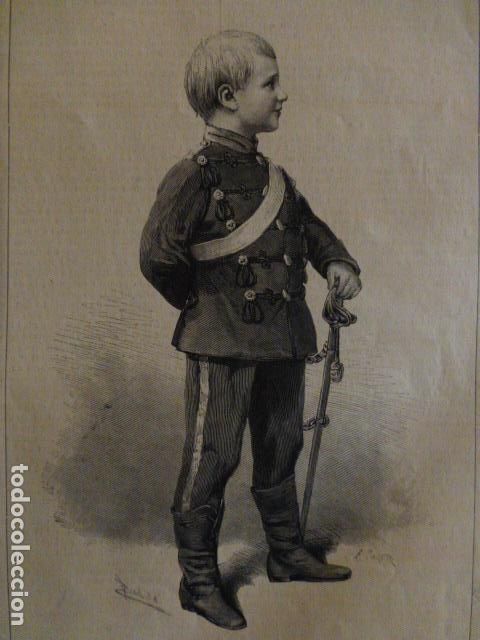 Arte: FEDERICO GUILLERMO VICTOR PRINCIPE DE ALEMANIA ANTIGUA XILOGRAFIA 1888