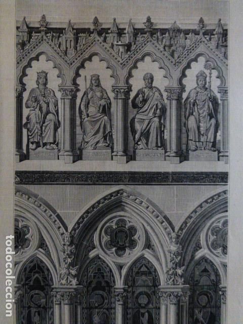 Arte: MADRID PROYECTO DE TRIFORIO PARA LA CATEDRAL DE LA ALMUDENA ANTIGUA XILOGRAFIA 1888