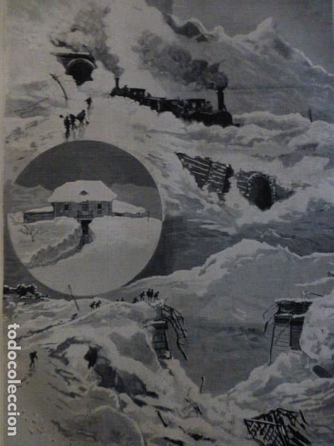 Arte: PAJARES ASTURIAS NEVADA ANTIGUA XILOGRAFIA 1888