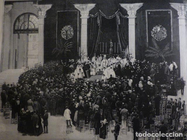 Arte: BARCELONA EXPOSICION UNIVERSAL BENDICION CONCURSO SALON PALACIO INDUSTRIA ANTIGUA XILOGRAFIA 1888