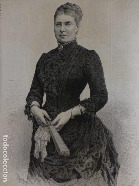 Arte: VICTORIA ADELAIDA MARIA LUISA REINA DE PRUSIA ANTIGUA XILOGRAFIA 1888
