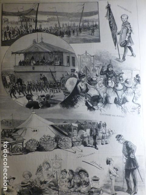 Arte: MADRID FESTIVAL DE NI&Ntilde;OS CELEBRADO EN EL HIPODROMO ANTIGUA XILOGRAFIA 1888