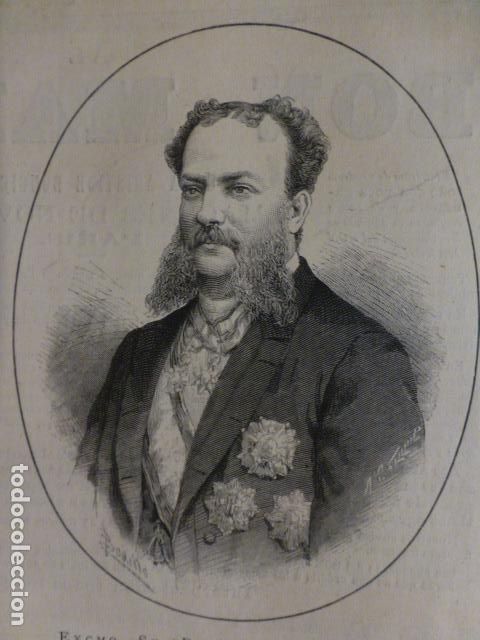 Arte: ADOLFO NONES VICECONSUL DE FRANCIA E INGLATERRA EN VENEZUELA ANTIGUA XILOGRAFIA 1888