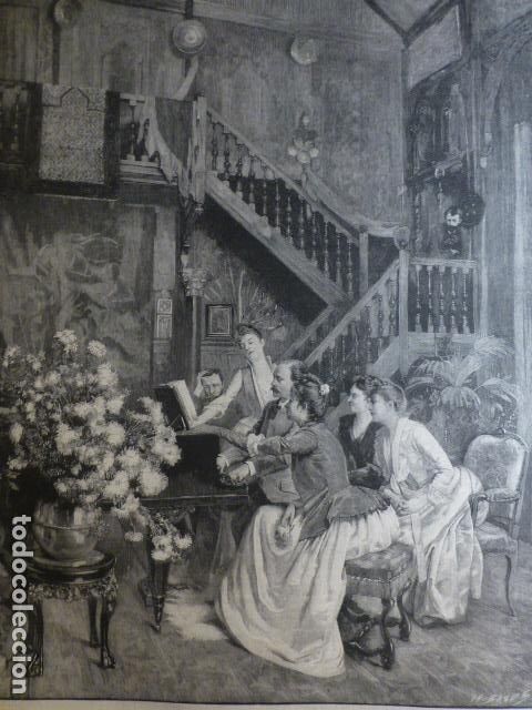 Arte: ESTUDIO DE UNA PARTITURA DE ALBERTO AUBLEY ANTIGUA XILOGRAFIA 1888