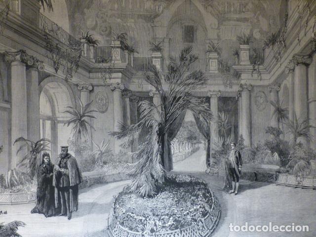Arte: BERLIN PALACIO DE CHARLOTTEMBURG ANTIGUA XILOGRAFIA 1888