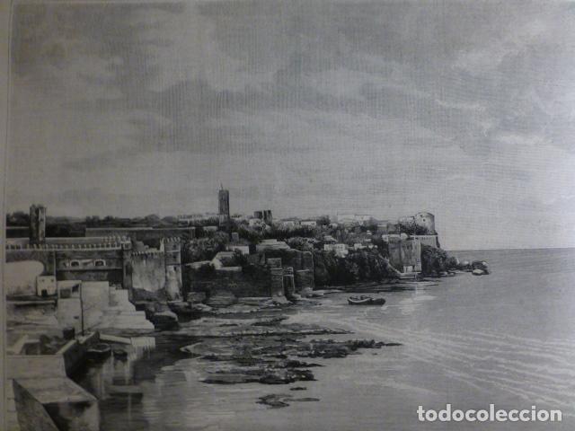 Arte: RABAT MARRUECOS VISTA ANTIGUA XILOGRAFIA 1888