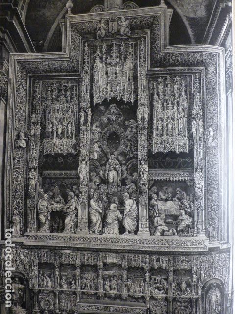 Arte: ZARAGOZA RETABLO DE LA BASILICA DEL PILAR ANTIGUA XILOGRAFIA 1888