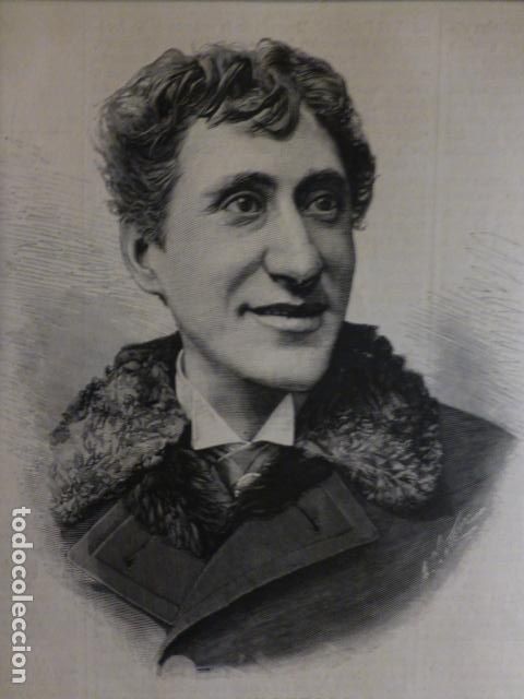 Arte: ERMETE NOVELLI PRIMER DRAMATURGO TEATRO DE LA COMEDIA ANTIGUA XILOGRAFIA 1888