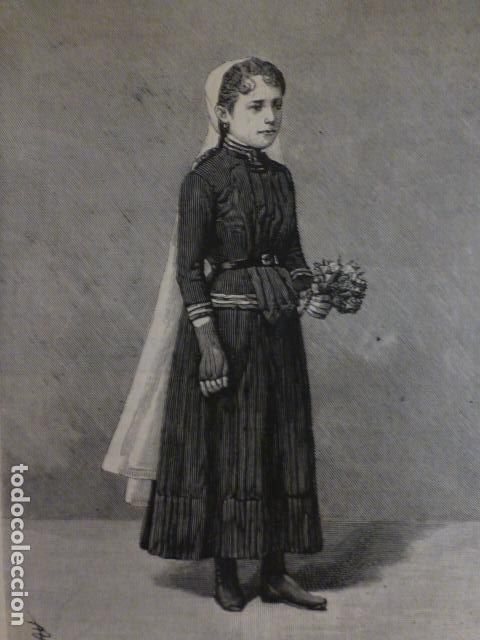 Arte: ZARAGOZA CONCEPCION INEVA Y VAL HEROINA DE LA CARIDAD ANTIGUA XILOGRAFIA 1888