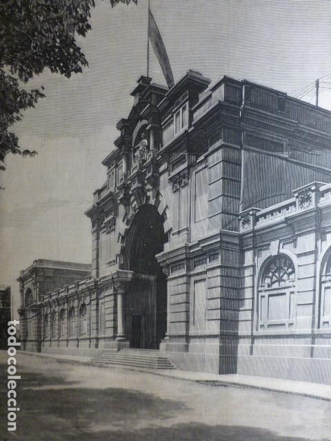 Arte: BARCELONA PALACIO DE LAS CIENCIAS ANTIGUA XILOGRAF&Iacute;A 1888