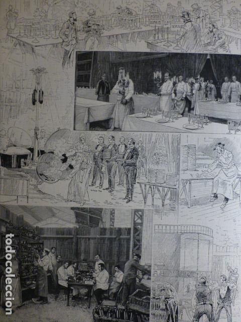 Arte: PARIS FIESTA 14 JULIO BANQUETE A LOS MAIRES PREPARACION ANTIGUA XILOGRAF&Iacute;A 1888