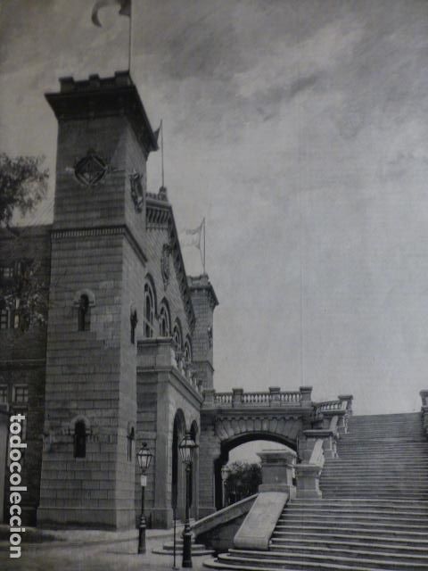Arte: BARCELONA EXPOSICION UNIVERSAL PALACIO DE LA INDUSTRIA ANTIGUA XILOGRAF&Iacute;A 1888