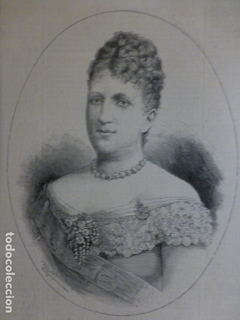 Arte: ISABEL CRISTINA LEOPOLDINA REGENTE DE BRASIL ANTIGUA XILOGRAF&Iacute;A 1888