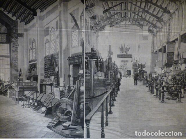 Arte: BARCELONA EXPOSICION UNIVERSAL PABELLON DE AGRICULTURA ANTIGUA XILOGRAFIA 1888