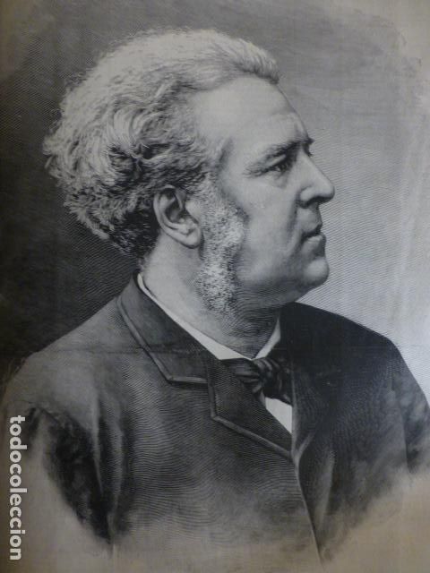 Arte: M. FLOQUET PRESIDENTE CONSEJO DE MINISTROS FRANCIA ANTIGUA XILOGRAFIA 1888