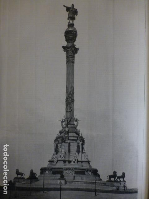 Arte: BARCELONA MONUMENTO A COLON ANTIGUA XILOGRAFIA 1888