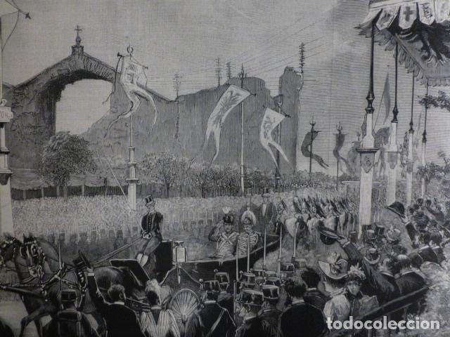 Arte: ROMA ITALIA VISITA DEL EMPERADOR DE ALEMANIA ANTIGUA XILOGRAFIA 1888