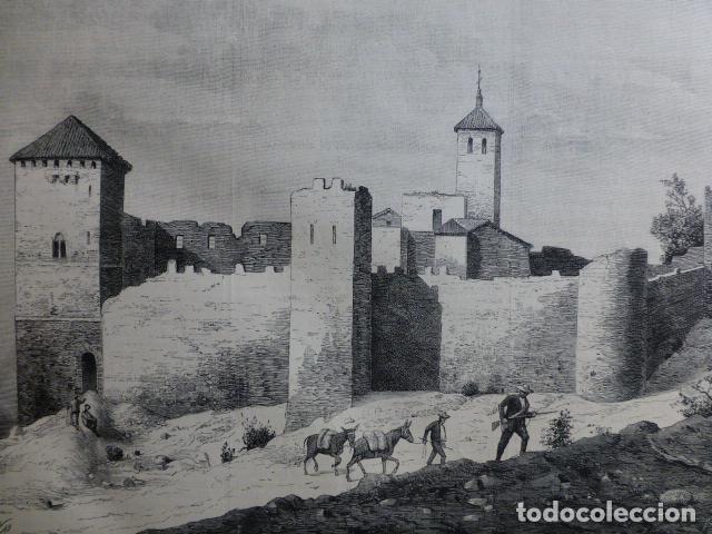 Arte: SANTORCAZ MADRID VISTA DEL CASTILLO ANTIGUA XILOGRAFIA 1888