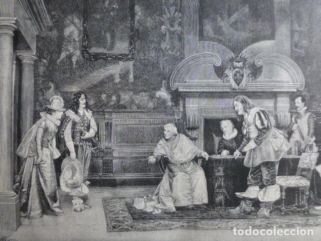 Arte: PRESENTACION DE SU EMINENCIA CUADRO DE A. SEGONI ANTIGUA XILOGRAFIA 1888