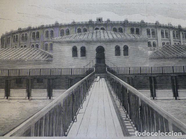 Kunst: MADRID NUEVA PLAZA DE TOROS GRABADO XILOGRAFICO XILOGRAFIA 1874