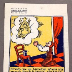 Arte: BON - SUPLEMENT DE L'ESQUELLA DE LA TORRATXA - EX-VOTO QUE UN BARCELONÍ OFRENA A LA MERCÈ - 1930