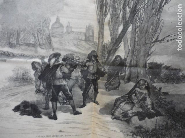 Arte: MA&Ntilde;ANA SERA OTRA DIA ANTIGUO GRABADO XILOGRAFICO XILOGRAFIA 1881