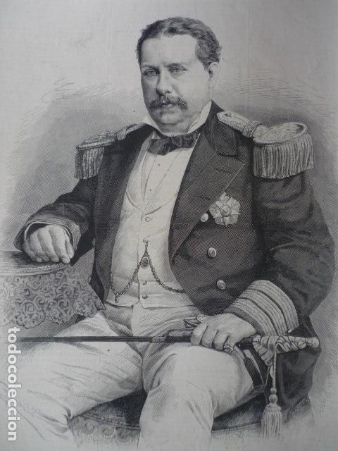 Arte: DON LUIS I REY DE PORTUGAL ANTIGUA XILOGRAFIA 1883