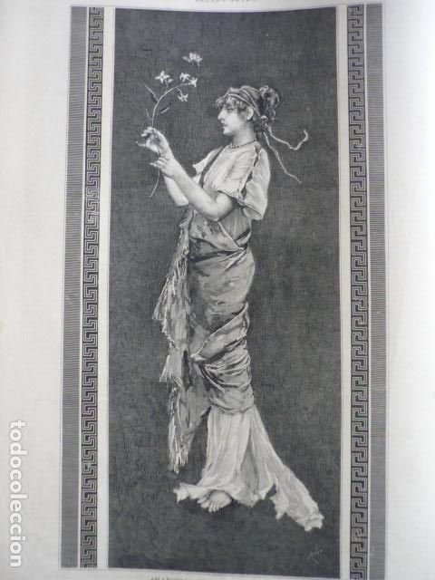 Kunst: FIGURA POMPEYANA ANTIGUA XILOGRAFIA 1883