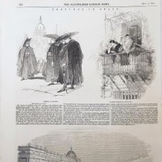 Arte: XILOGRAFÍA: SKETCHES IN SPAIN, PRIESTS, AT MADRID, BALCONY SCENE, AT ANDALUSIA;THE ROYAL PALACE.1844