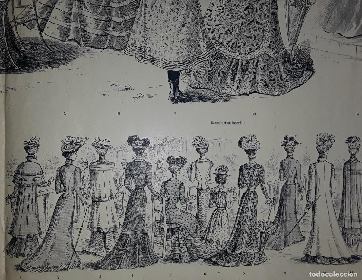 Arte: Xilograf&iacute;a: la moda en 1901 41 x 85 cm (!) - Foto 6