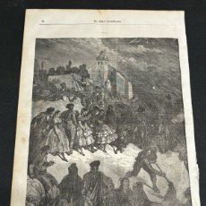 Arte: XILOGRAFÍA 1867. UNA VELADA EN ANDALUCIA. GRABADO DE GUSTAVO DORÉ