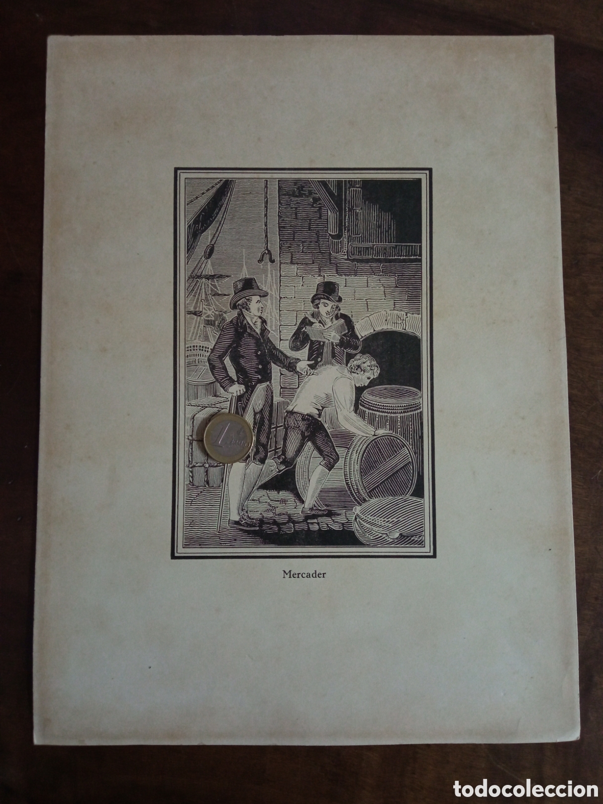 Arte: Xilograf&iacute;a 1821 Gilbert - mercader - Foto 1
