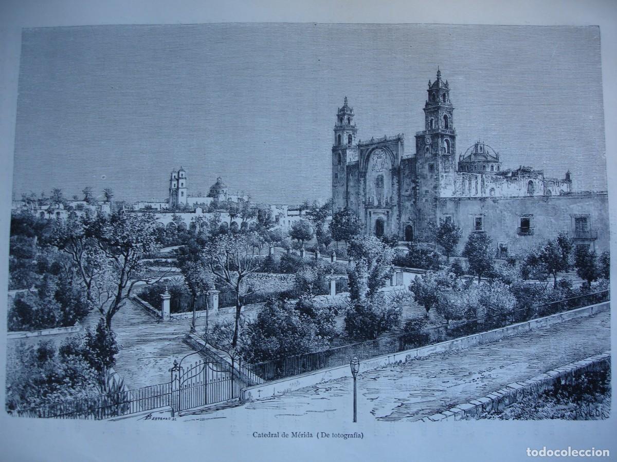 Arte: CATEDRAL DE MERIDA MEXICO .A&Ntilde;O 1884 - Foto 1