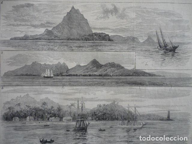 Arte: ISLA DE JAVA INDONESIA GRABADO XILOGRAFICO XILOGRAFIA 1883 - Foto 1