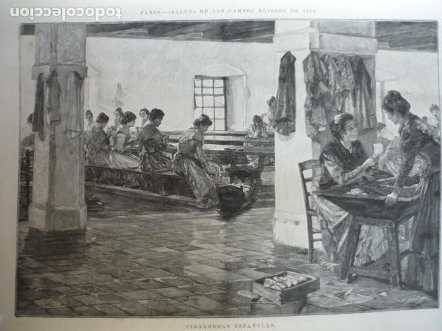 Kunst: CIGARRERAS ESPA&Ntilde;OLAS GRABADO XILOGRAFICO XILOGRAFIA 1895